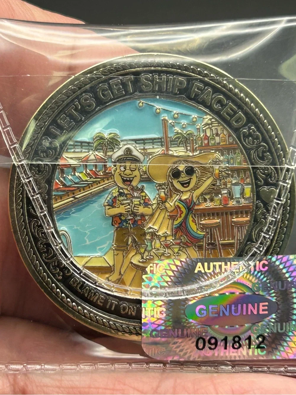 We Don't Give a Ship Commemorative Coin - Colorful Sunset Design